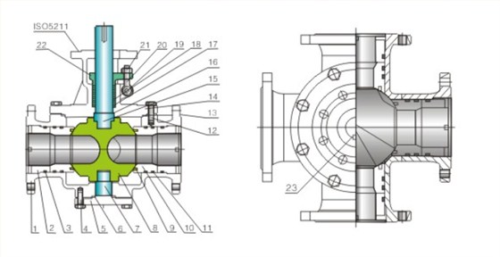 四通球閥産(chǎn)品結構圖 四(sì)通球閥産品(pin)結構圖