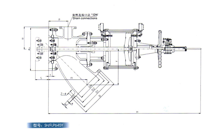 氣(qì)動Y型平(píng)底放料(liào)閥産品(pǐn)結構圖(tú) 氣動Y型(xíng)平底放(fang)料閥産(chǎn)品結構(gou)圖