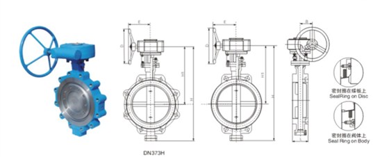 美标三偏(piān)心凸耳對夾(jiá)蝶閥産品結(jié)構圖