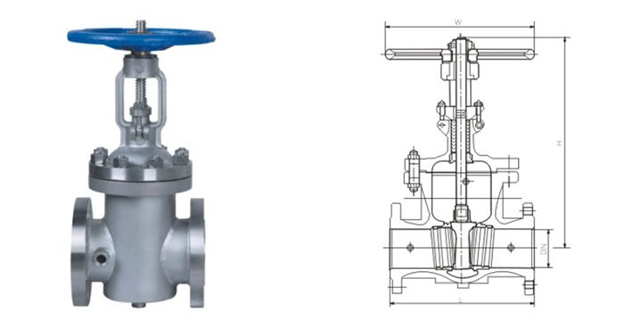 BZ41型保溫閘閥産品(pǐn)結構圖