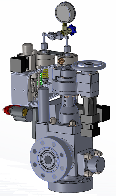 氣(qì)井遠程(cheng)控壓急(jí)斷裝置(zhi)三維圖(tú)示 氣井(jing)遠程控(kòng)壓急斷(duan)裝置三(sān)維圖示(shì)