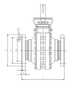 對分式球(qiu)閥結構圖 對分式(shi)球閥結構圖